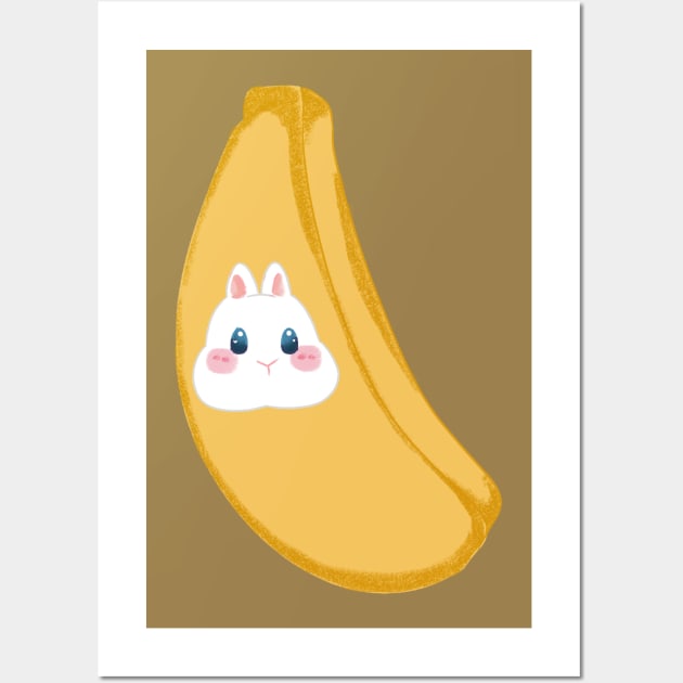 Rabbit Head inside Banana _ Bunniesmee Wall Art by GambarGrace